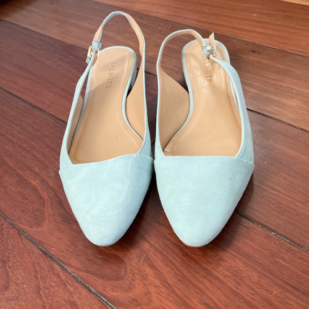 Talbots Women's Mint Blue Slingback Flats 11 - Picture 3 of 8